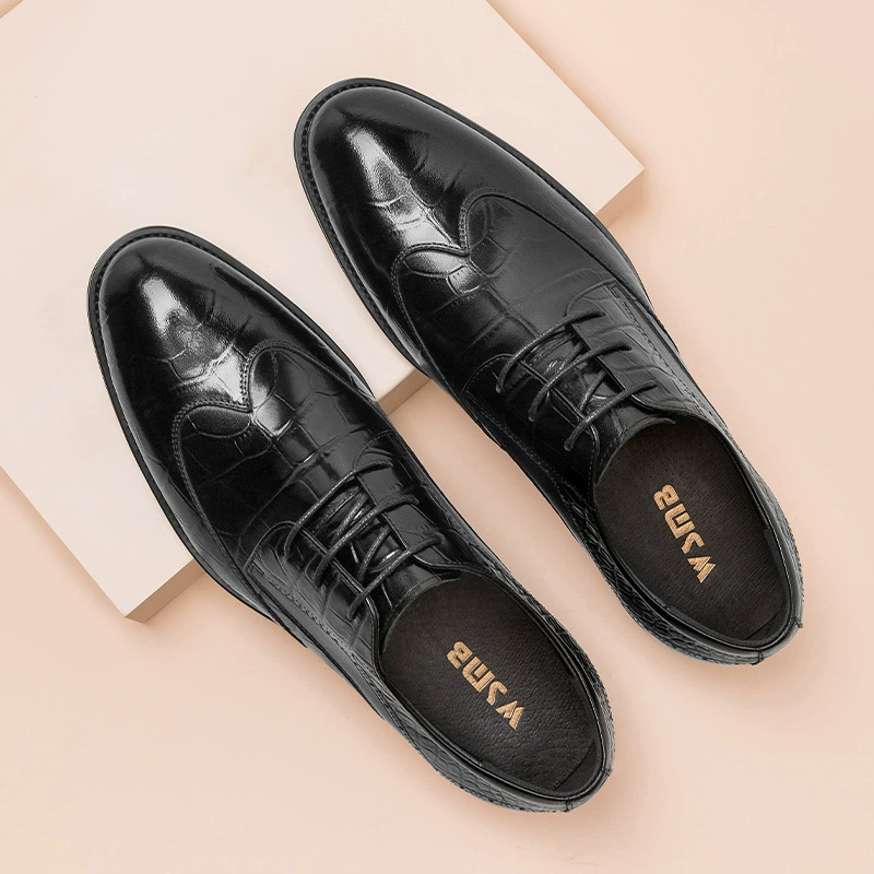 Популярная Высококачественная кожаная обувь, мужское Деловое платье из натуральной кожи, свадебная кожаная обувь из крокодиловой кожи ручной работы с острым британским принтом для мужчин