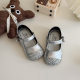 Girls small leather shoes 2024 autumn new children's small fragrant style Korean sequined princess shoes soft bottom baby shoes