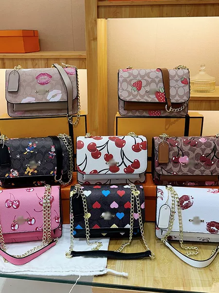 Trendy Printed Chain Small Square Bag Fashion Versatile Handbag Shoulder Bag European and American High-End Crossbody Bag for Women