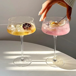 高脚玻璃杯调酒杯子高颜值鸡尾酒杯ins香槟杯饮料水杯女士特调杯