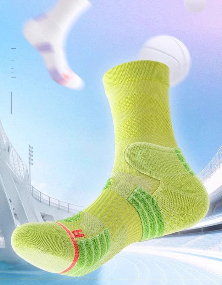 Women's Sports Socks Thickened Terry Cloth Sole For Marathon Military Training Badminton Tennis Basketball Spring Summer_desvips.com