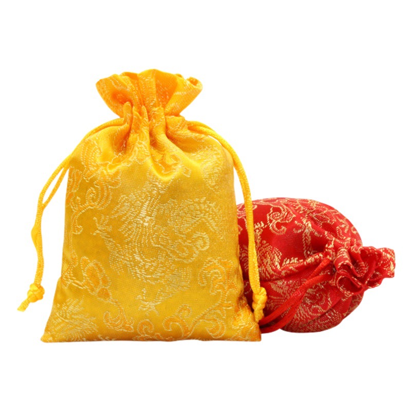 Drawstring Brocade Embroidered Jewelry Bag Dragon Pattern High-end Large Capacity Object Storage Bag Banquet Gift Bag