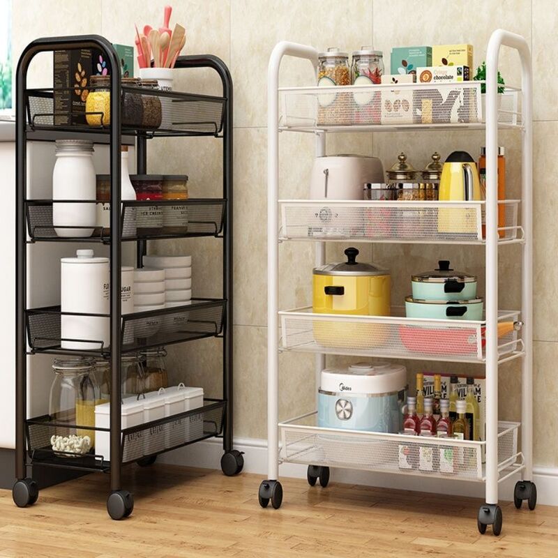 Vegetable Shelf Kitchen Storage Rack Floor Multi-layer Fruit Shelf Vegetable and Fruit Basket Bedroom Storage Rack Snack Storage Rack