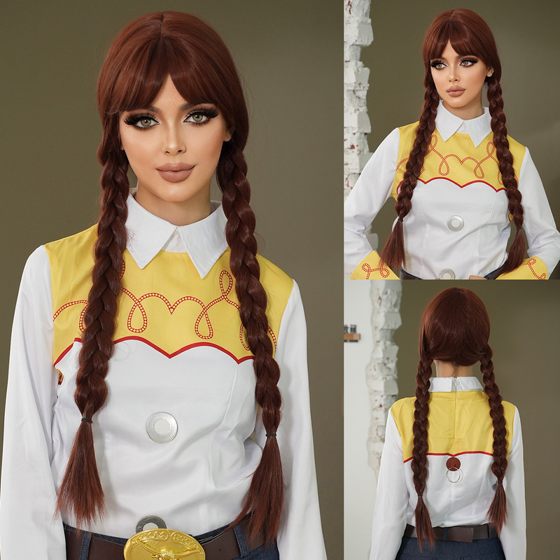 Halloween Braid Wig Full Headgear Toy Story 2 Cuisi Dress up Comic Show Girl Cosplay Wig