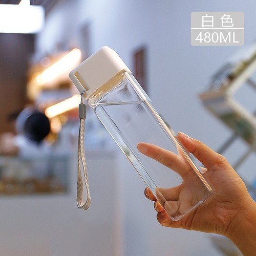 透明方形塑料杯简约潮流个性立体水壶学生ins创意耐高温太空杯子