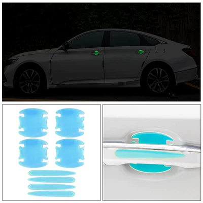 Colorful Glue Car Luminous Door Handle Handle Door Sticker Warning Fluorescent Sticker Scratch Car Sticker Anti-Scratch Decoration (Portal Wrist) - colorful-luminous-door-bowl-handle-8-piece-set