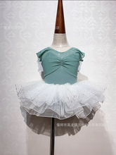厂家销售夏季新款弹力网纱吊带体服儿童舞蹈服女童练功服表演服