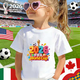 2026 WORLD CUP 世界杯童装T恤 亚马逊热销220克纯棉短袖60329-11