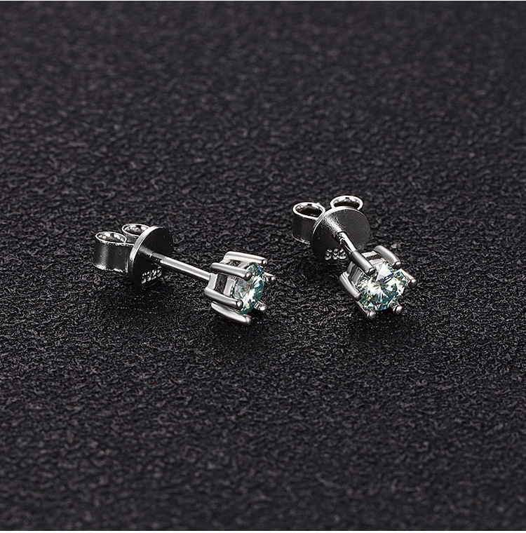 2g Weight 925 Sterling Silver Ear Needle Material Moissanite Inlay Material Ear Studs Classification 1 Pair Quantity Holiday, Daily Occasion 925 Sterling Silver Material Round Pattern All Seasons Season Women's Gender Inlay Design Simple Style Style 1 Pair 925 Sterling Silver Moissanite Moissanite Earrings Round Ear Studs 11
