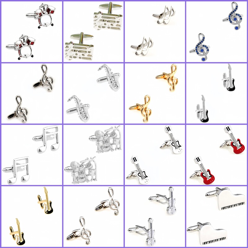 Dongguan Chang'An Spot Cufflinks Musical Notes Piano Violin Guitar Saxophone Drum Cufflinks Cufflinks