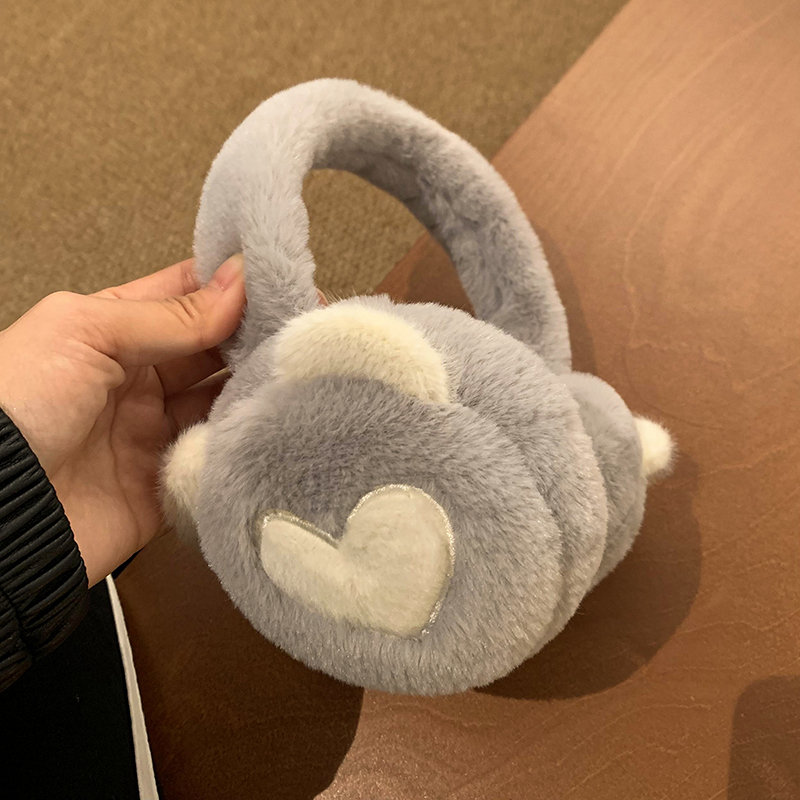 ぬいぐるみ耳カバー女性かわいい保温冬韓国版アニメ猫爪耳カバー学生自転車耳暖防凍耳保護|undefined