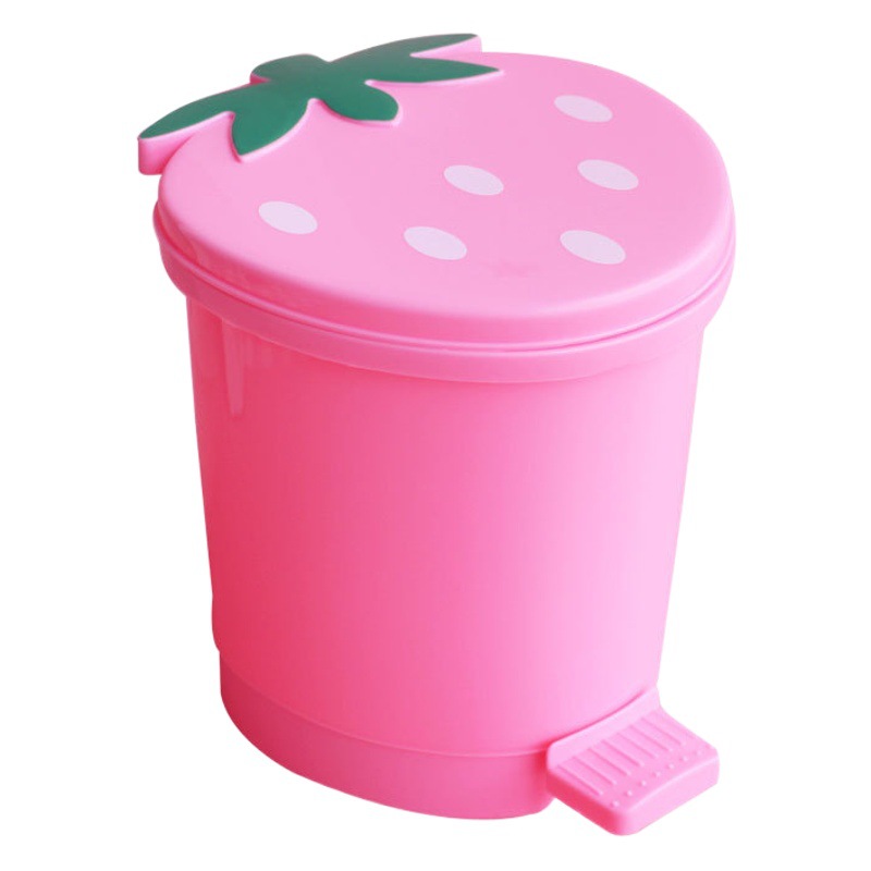 Mini hogar al por mayor cocina sala de almacenamiento Cubo de papel cesta Coche de dibujos animados Cubo de fresa cubo de plástico cubo de basura de escritorio