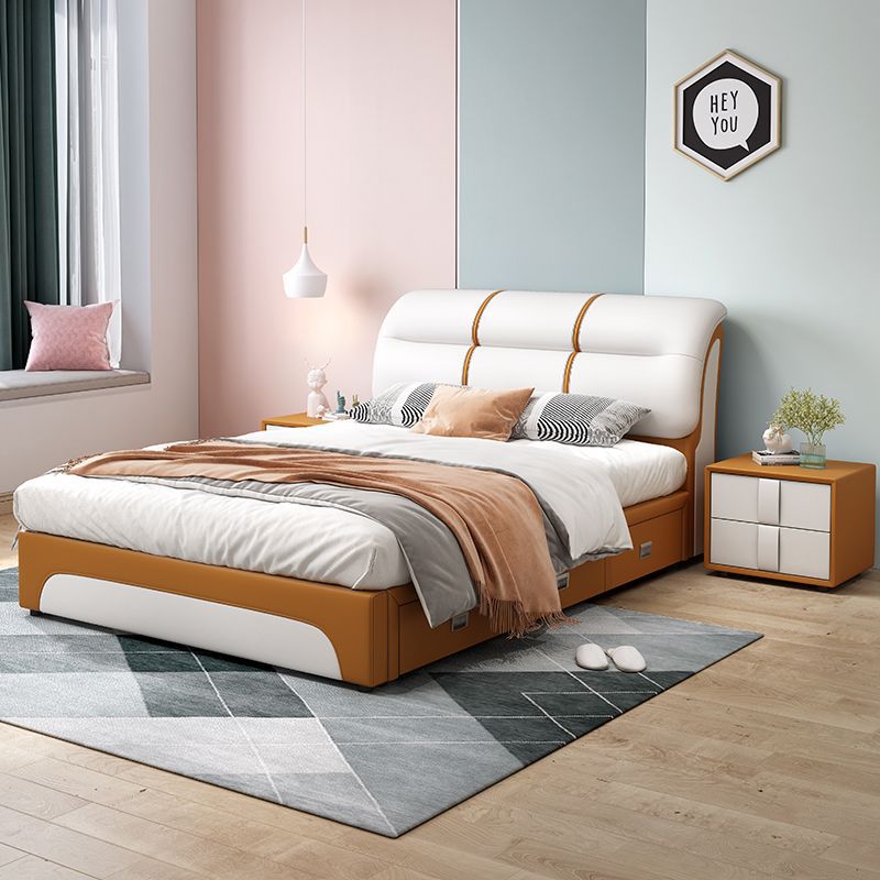 Children's Bed 1m for Home Use in Children's Rooms, Girls' Bedrooms, Small Apartments, Durable, Guest Room, Soft-Covered, Simple Leather Bed, Free Shipping