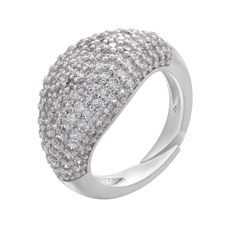 Wholesale New Color Diamond Opening Adjustable Wide Face Thick Ring Nihaojewelry display picture 6