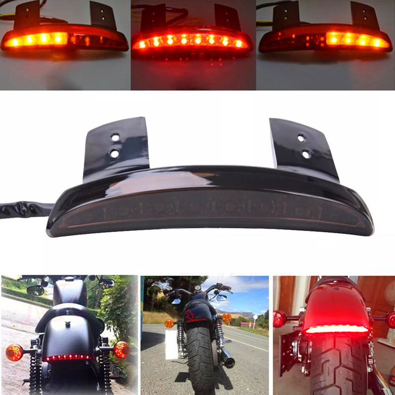 Motorcycle Accessories Harley Xl883/1200 Retro Modified Rear Fender Led Tail Light Brake Light Driving Light