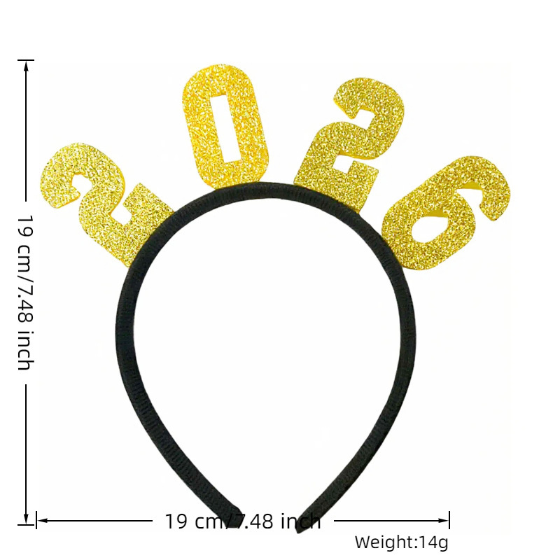 工厂现跨境新款2026新年发箍2026新年眼镜雨新年跨年节日装扮|undefined