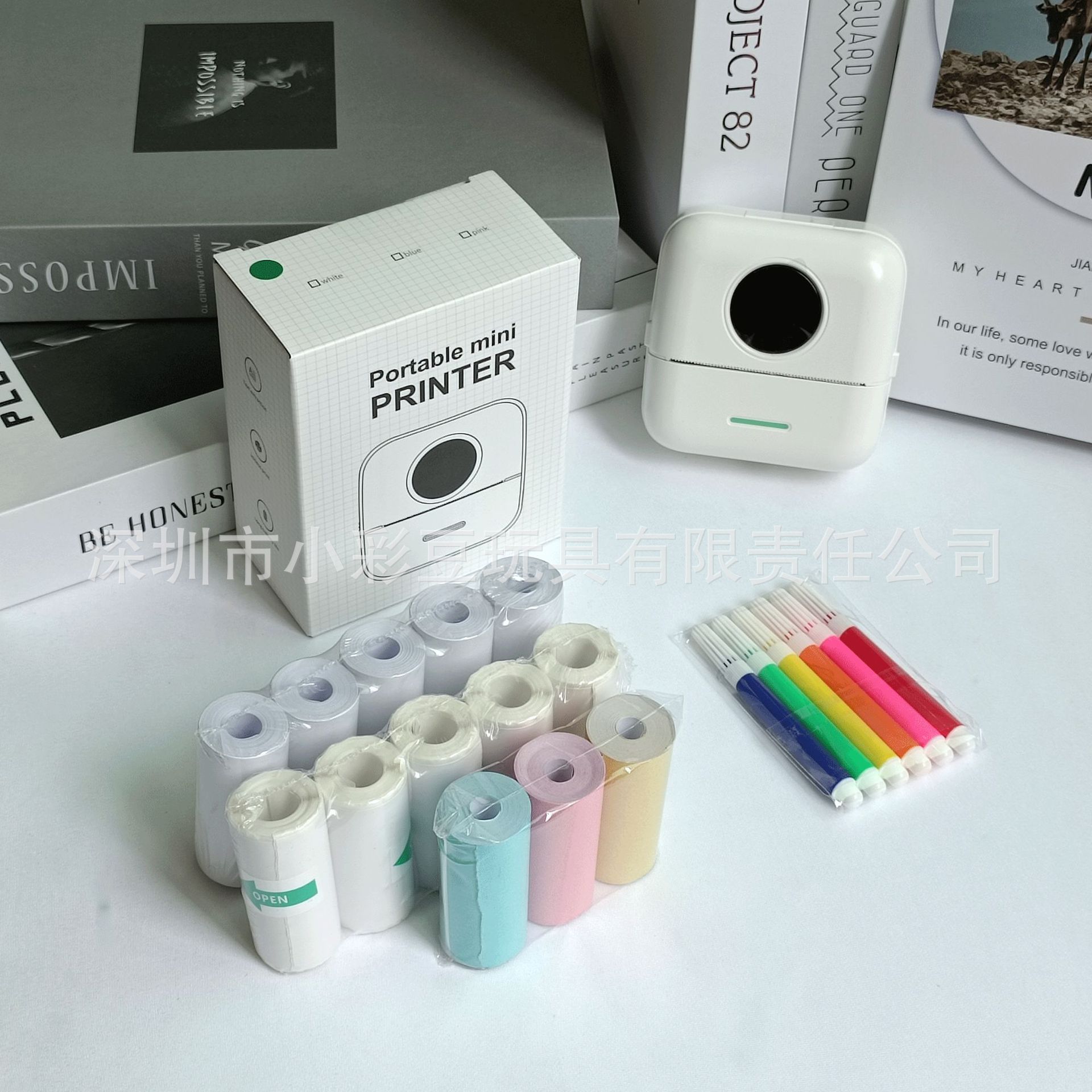 X5 흰색 + 5 감열지 + 5 접착지 + 3 색지 + 색펜