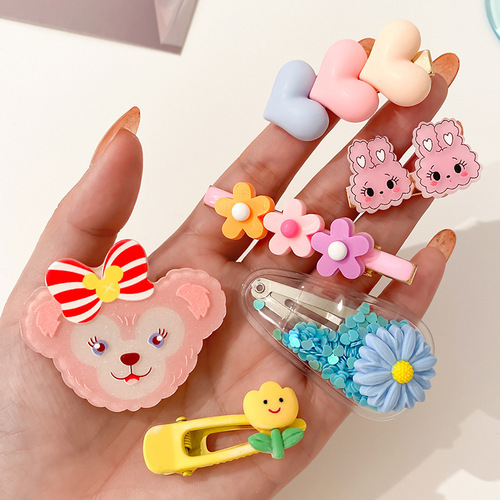 Hair Clips Set for Girls: Cute Princess Style Hair Accessories for Little Girls, Child Hairpins with Fringe for Baby