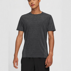夏モデルlululemon露ランニングカジュアルフィットネス半袖ナイロン通気速乾ゆるい丸首tシャツ男