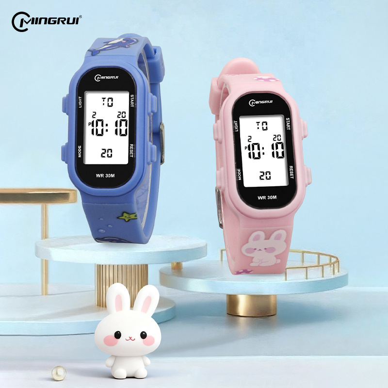 New Electronic Watch for Children and Girls Waterproof Multi-Functional Electronic Watch for Primary School Students High-Looking Bracelet with Luminous Spot