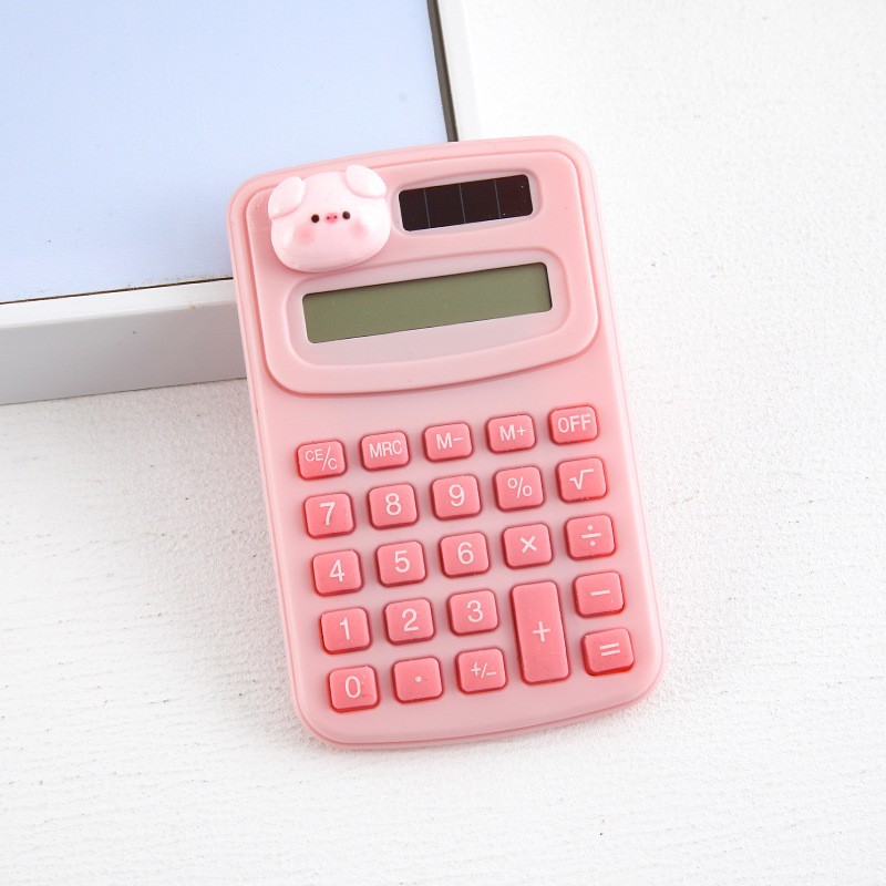 Calculadora mini de dibujos animados, diseño creativo para estudiantes