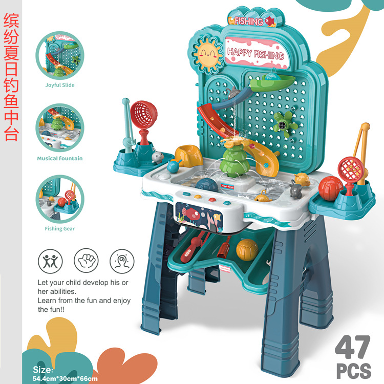 Comercio exterior mesa de medio postre cocina vajilla herramientas traje de arcilla de color mesa de pesca jugar casa doctor supermercado Juguetes