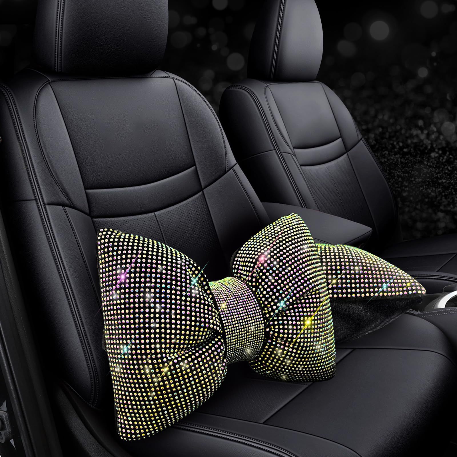 Cross-Border Foreign Trade Wholesale Car Neck Pillow Cushion Pillow Women's Multi-Color Diamond-Encrusted Car Headrest