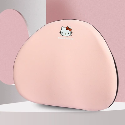 Kitty Car Lumbar Support Driving Waist Protector Main Driver Memory Foam Lumbar Cushion Lumbar Support Cartoon Headrest Neck Pillow (Waist support) - kt005-3-grapefruit-pink-lumbar-support1-memory-foam-inner-core-four-seasons-double-yarn-soft-style