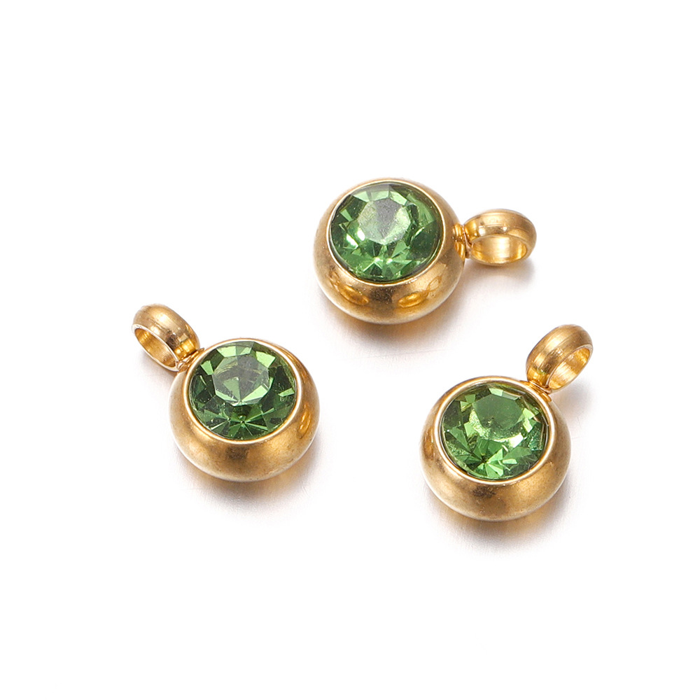 8g Weight Pendant Jewelry Making Type Birthstone Inlay Material DIY Jewelry Accessories Classification 10 PCS/Package Quantity 304 Stainless Steel Material Round Pattern Inlay Design Simple Style, Classic Style Style 10 PCS/Package 304 Stainless Steel Birthstone Round Pendant 2
