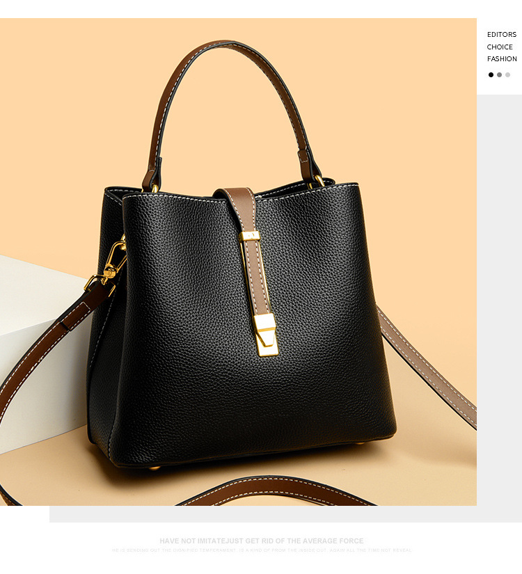 Live-Streaming minimalistisches Modedesign Eimer weiches Leder große Kapazität einzelne Schulter tragen Crossbody Mama Tasche_voghion.com