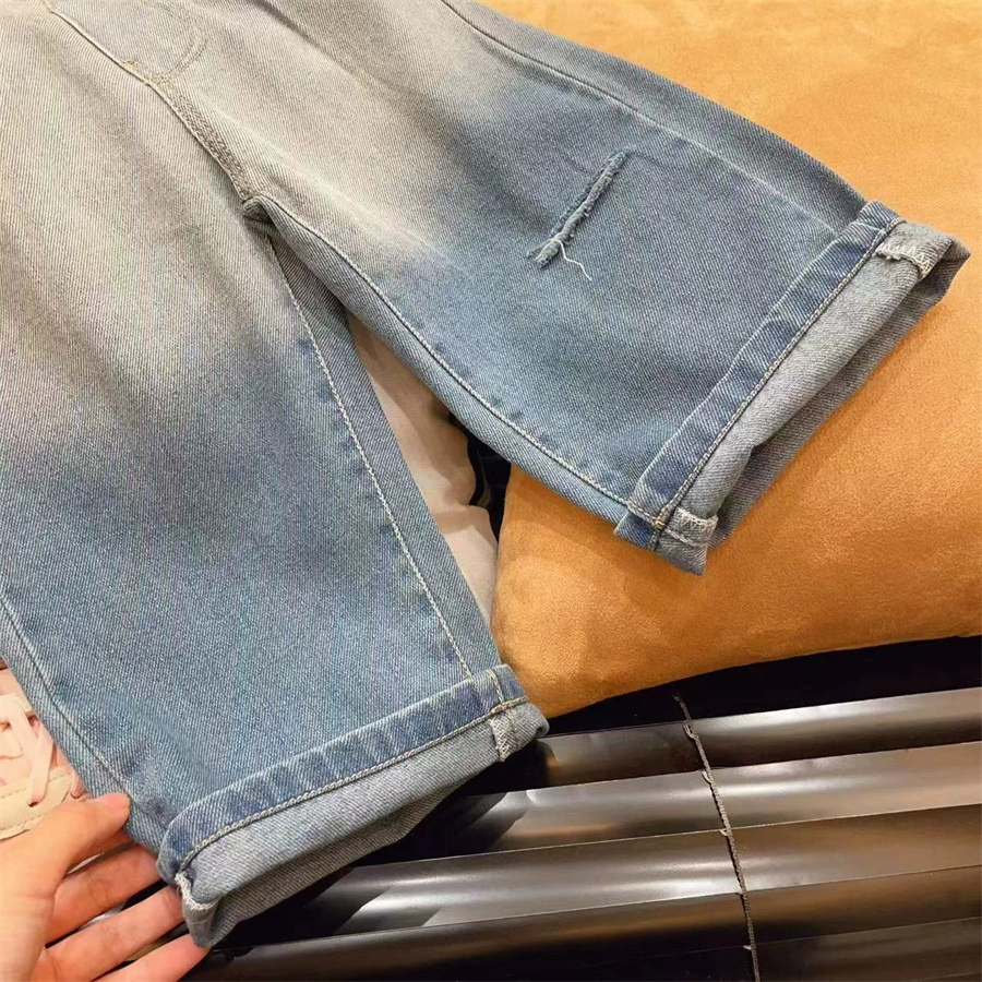 Детские casual брюки, джинсы, осень, детская одежда, градиент, свободный крой
