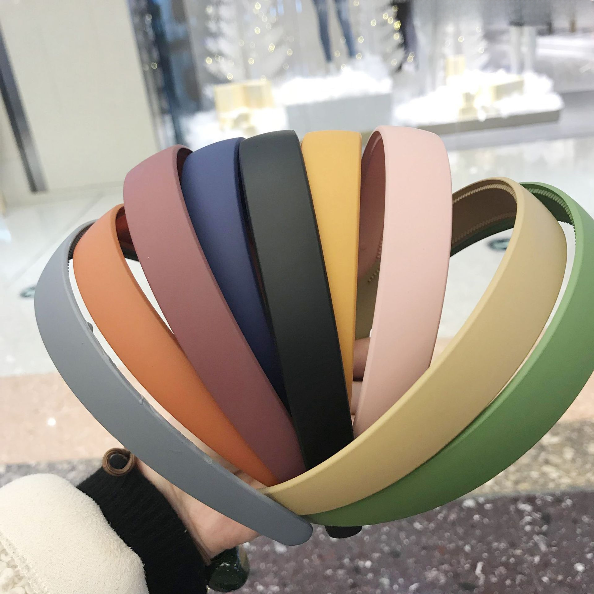 韓版磨砂啞光糖果色塑料簡約女發箍寬邊壓發頭箍網紅髮飾頭飾批發