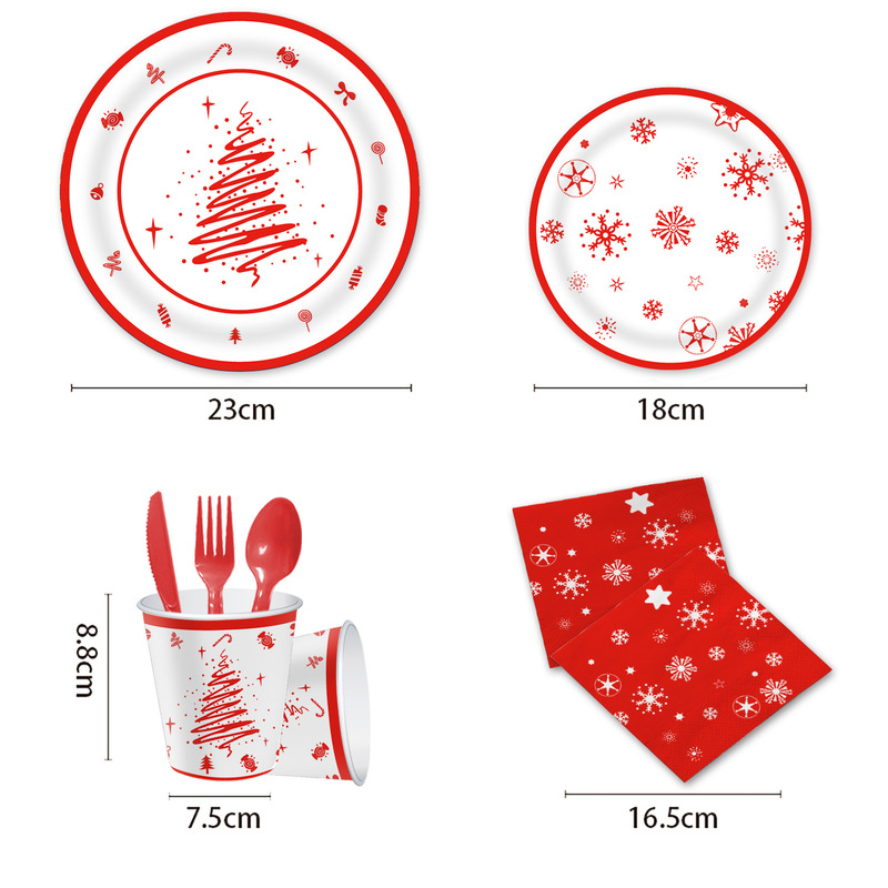 クリスマスの新しいパーティー食器merry christmasテーマ使い捨て用品テーブルクロス紙コップ紙皿|undefined