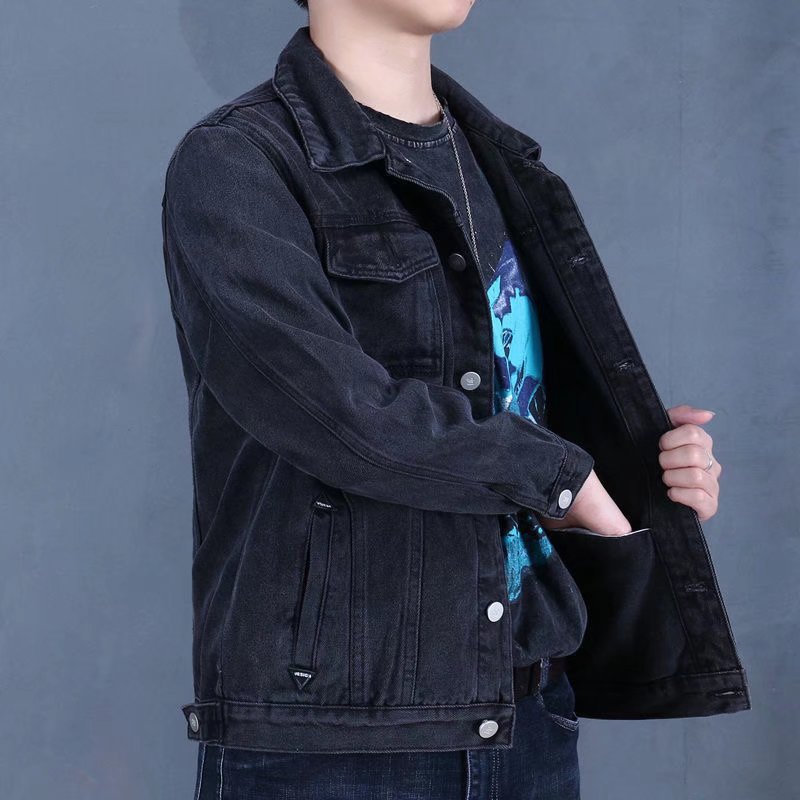 Primavera y otoño nuevo chaqueta de vaquero hombre marca de moda americana retro versátil guapo chaqueta de trabajo casual ropa superior