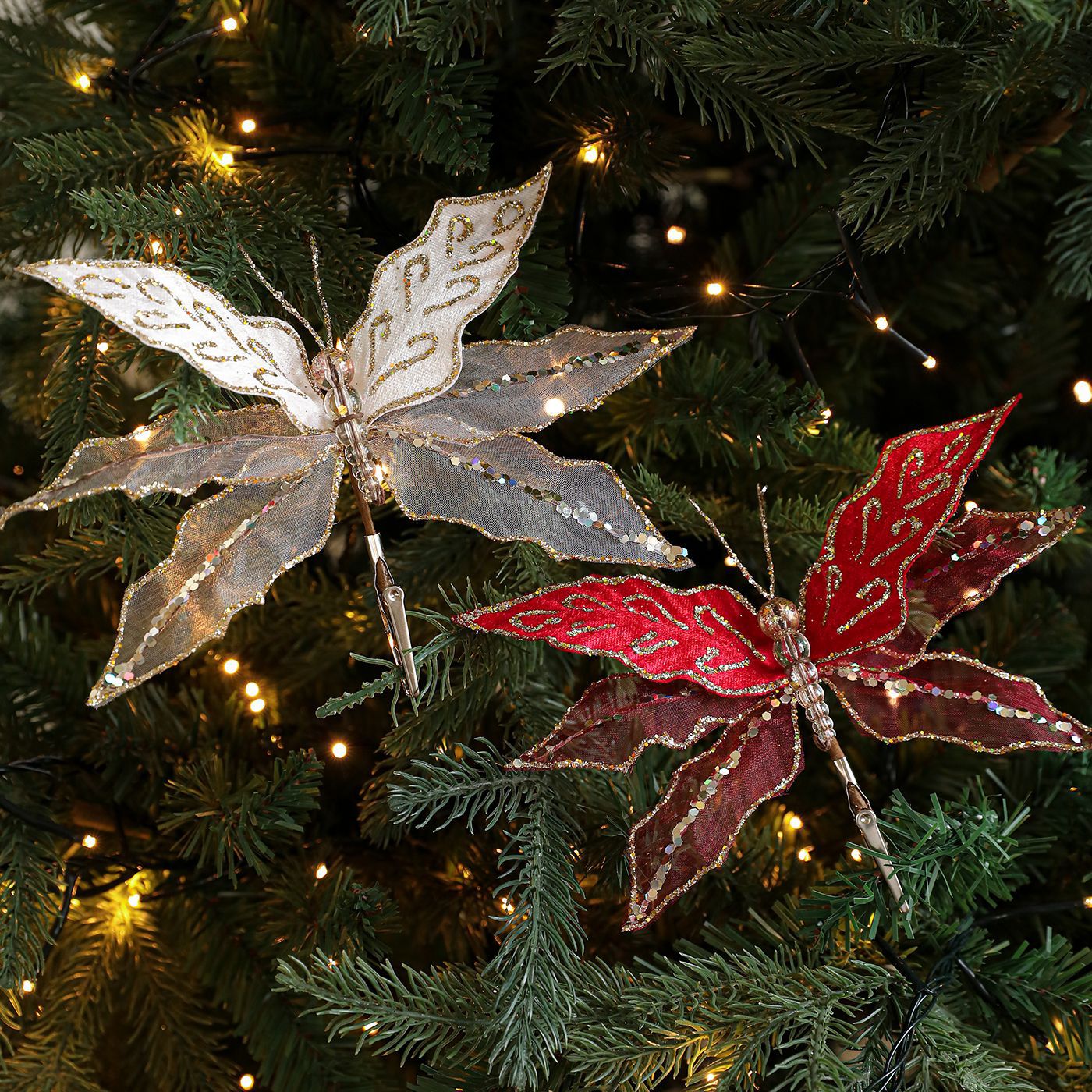 Nuevos productos de decoración de Navidad de alta calidad tela de malla de simulación de mariposas mariposas festivas decoración de bodas props