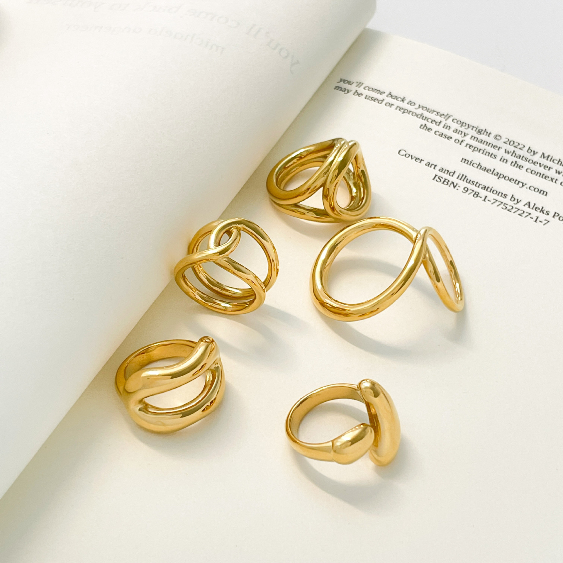 Joyería Al Por Mayor Estilo Simple Estilo Clásico Geométrico Acero Titanio Enchapado Anillos display picture 1