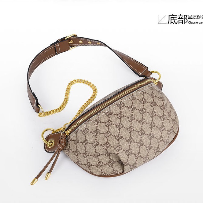 2024 nuevo bolso de pecho retro, temperamento impreso, bolso de bola de masa de media luna, bolso de hombro de gran capacidad, bolso de mensajero, bolso de mujer