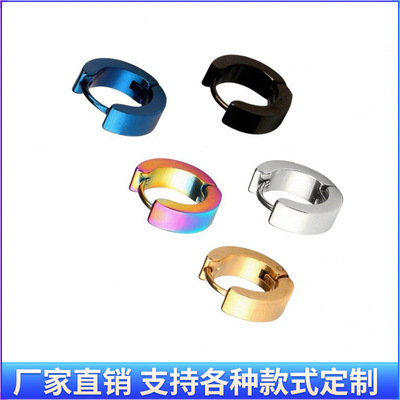 Manufactor Direct selling Cross border fashion Simplicity Amazon medical Stainless steel Two-sided Backing Titanium Earrings men and women Ear Studs