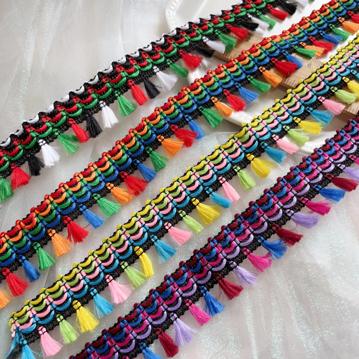 2.8cm宽撞色宽边多巴胺色民族风服装辅料diy童装娃衣压边条织带