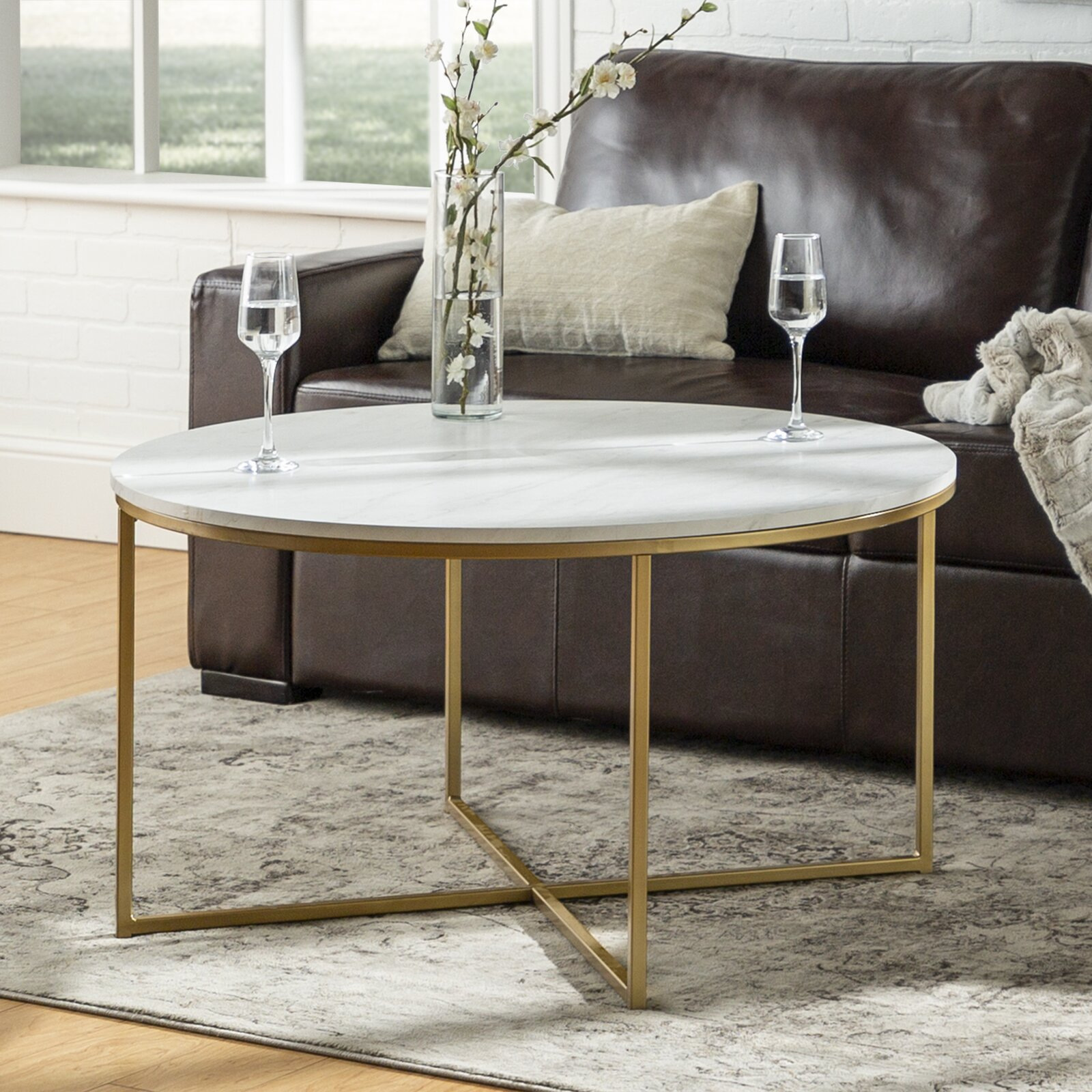 Mesa de café nórdica tabla de roca MDF pegatinas mesa de té lujosa alta sensación simple mesa de té de vidrio templado