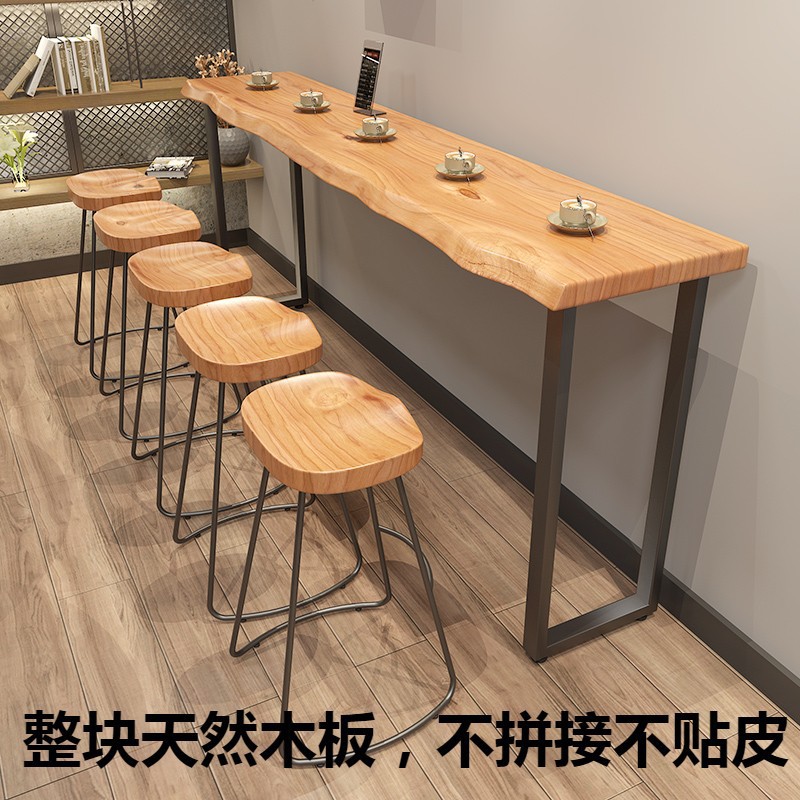 Designer Solid Wood Bar High Table Dining Table Coffee Bar Home Table Milk Tea Snack Bar Simple Long Table