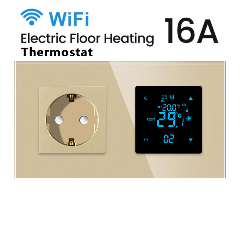 Russian Type 157 Standard Socket Smart Thermostat 16A Electric Floor Heating Alice Voice Control Wholesale