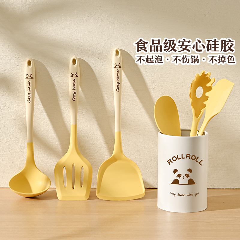 Pinpinyou シリコーンスパチュラ食品グレードノンスティックスパチュラ高温耐性調理スプーン家庭用キッチン用品セット|undefined