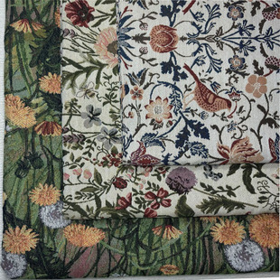 Pastoral Style Yarn-dyed Flower Jacquard Fabric Clothing Soft Bag Bag Fabric Source Factory Sofa Pillow Fabric
