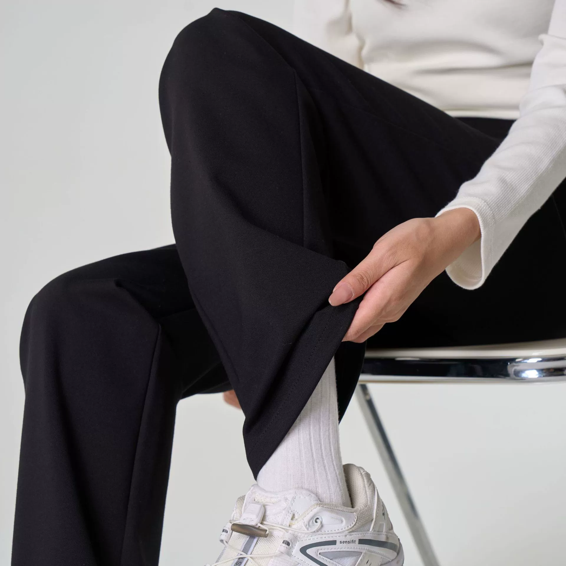 [Серия ультра-модельных брюк] Весенняя женская одежда новая тонкая парчовый хлопок