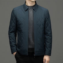 冬季蚕丝棉衣外套男士翻领棉服商务时尚爸爸装中年休闲夹克衫保暖