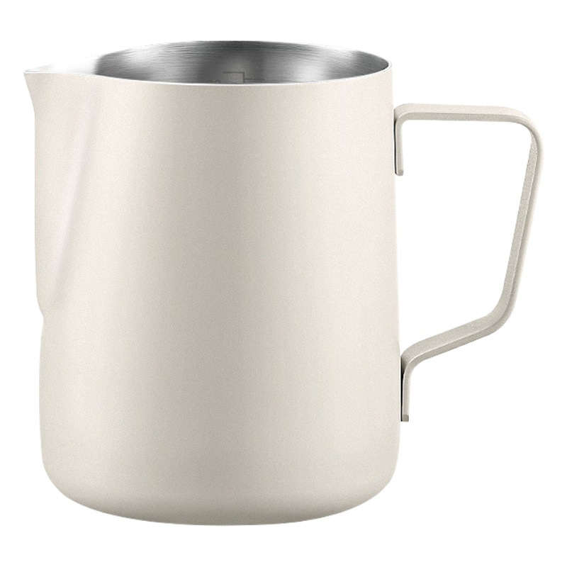Jarra para arte latte con boquilla puntiaguda y boca inclinada, taza para arte latte de acero inoxidable 304 engrosado, herramienta profesional para espumar leche para máquina de café.