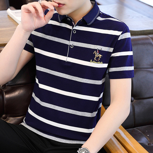 Selected POLO Shirts Pure Cotton Men's Short Sleeve T-Shirts Collar Men Summer Trendy Cool Loose Turn-up Half Sleeve Top