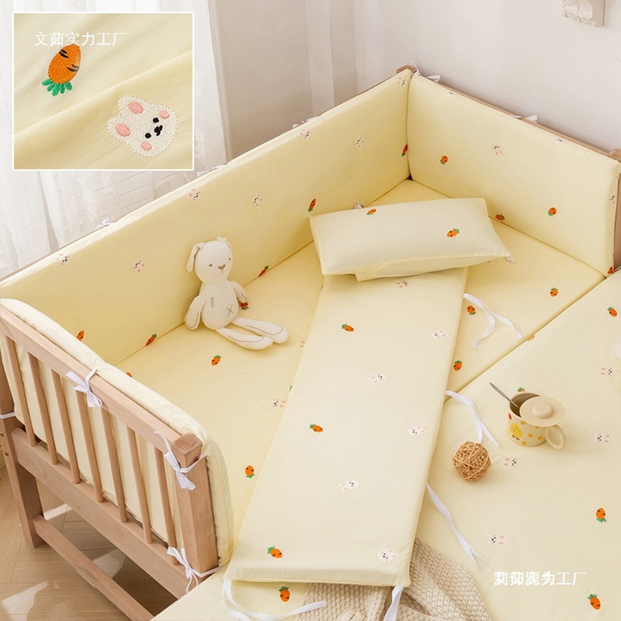 Cama de bebé envoltura bolsa suave antichoque conjunto de ropa de cama de bebé desmontable y lavable cama de empalme infantil cerca de protección