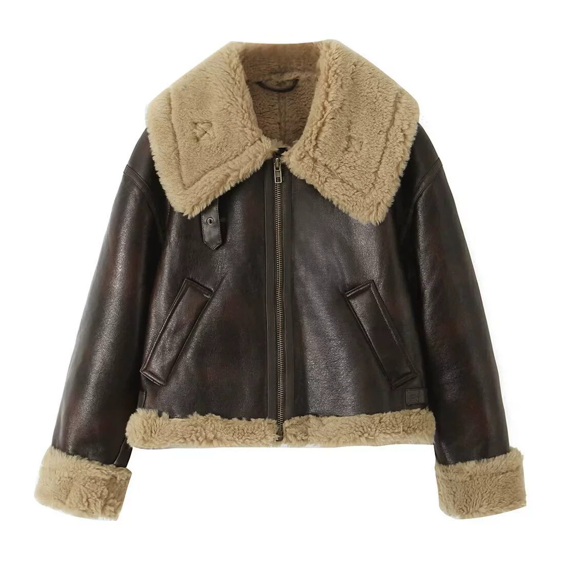 Winter Double-Sided Velvet Windproof Jacket, European Style, Thicker Insulation